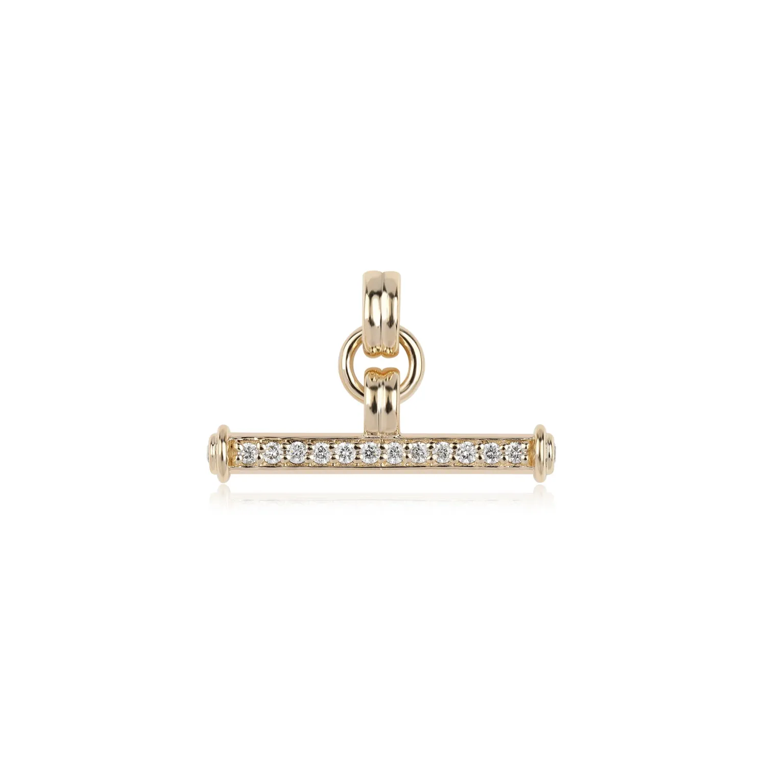 14k yg Diamond Toggle bar