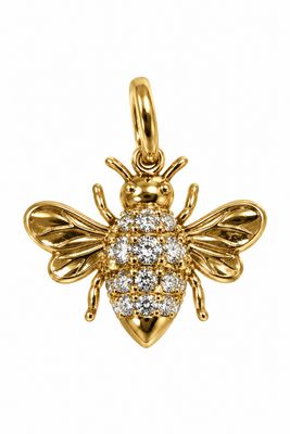 14k yg bee diamond charm