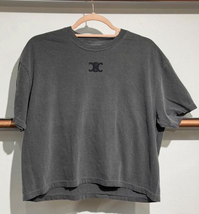 sm blk mid celine logo only