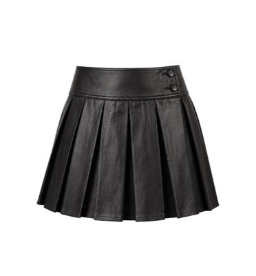 Astrid Faux Leather Pleated Mini Skirt