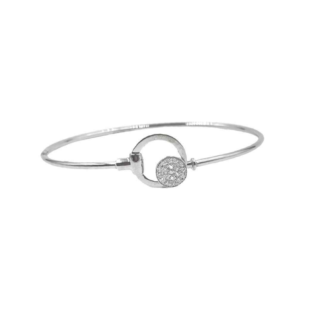 Bangle Bracelet 18kt WG 5.2g sz18 0.16cttw Si/I G-H-I BR000192