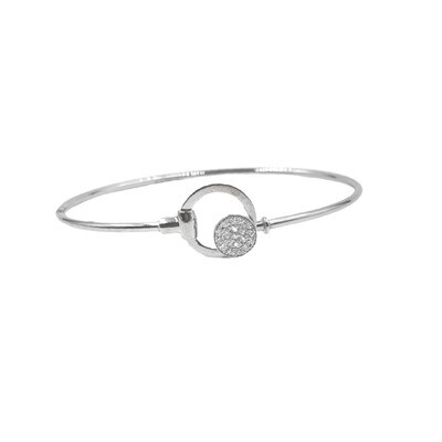 Bangle Bracelet 18kt WG 5.2g sz18 0.16cttw Si/I G-H-I BR000192