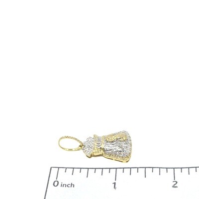 Money Bag Pendant 10kt YG 4.8gr 0.70cttw SI-I GHIJ PN000997