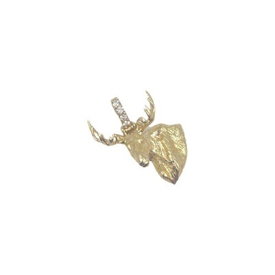 Small Moose Pendant 10kt YG 2.0gr 0.032cttw VS-GH PN0001027