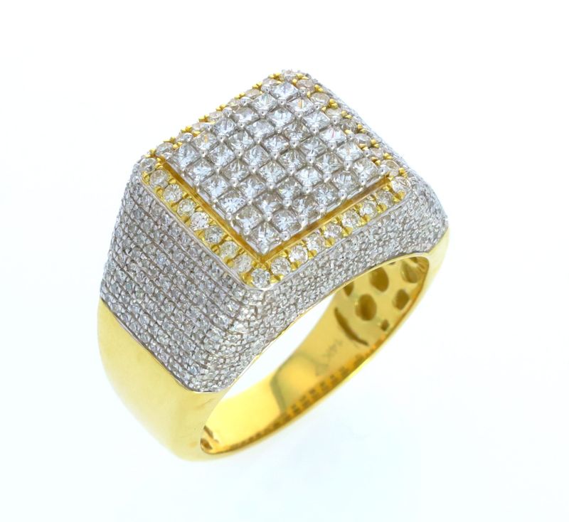 Princess Cut Square Top Diamond Ring 14kt YG 11.5gr 2.53cttw Si-GHI RN000390