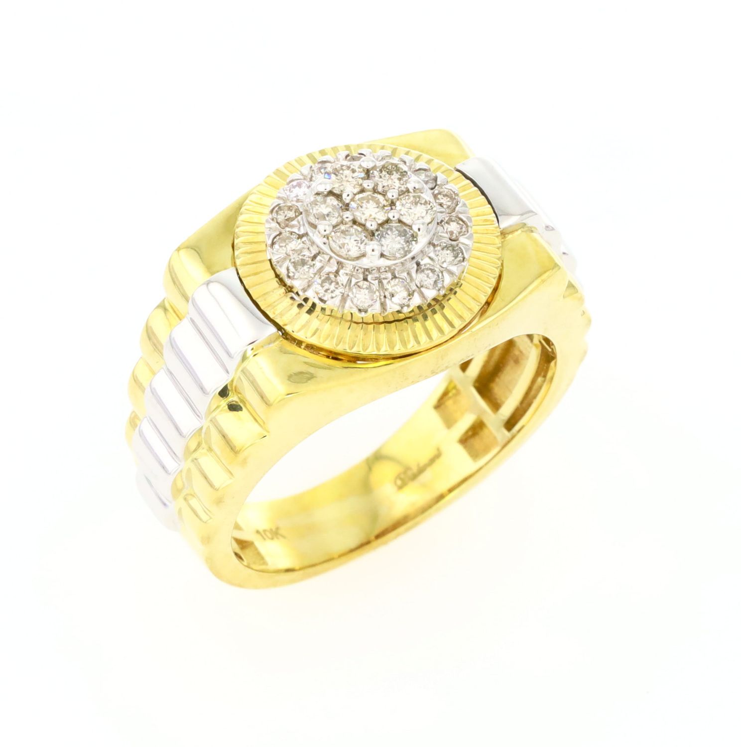 Jubilee Shoulders W/ Tiered Diamond Top Ring 10kt YG 9.7gr 0.51cttw SI-I GHIJ RN000403