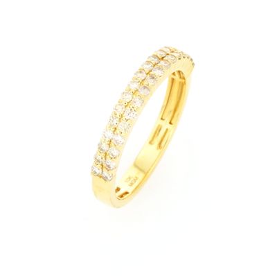 Double Row Diamond Ring 10kt YG SI-GH 0.80cttw Size 10 RN00156