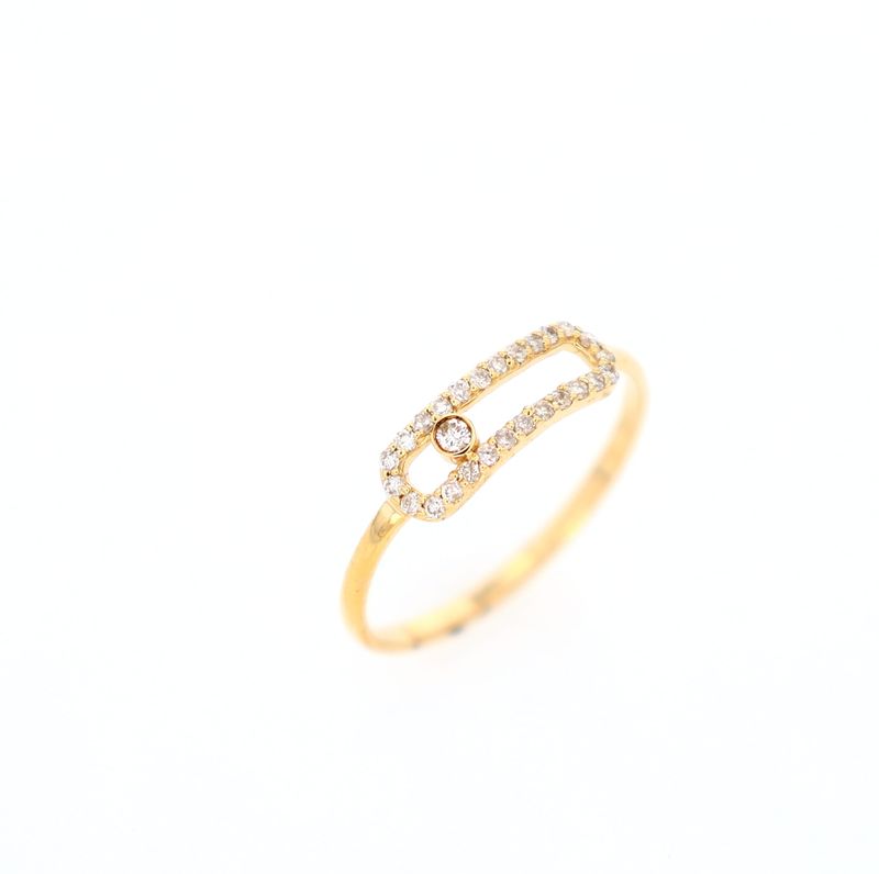 Diamond Paper Clip Ring 14kt YG 0.15cttw 0.9gr RN00135