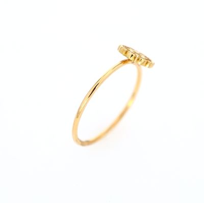 Flower Ring 10kt YG CZ 0.9gr RN00118