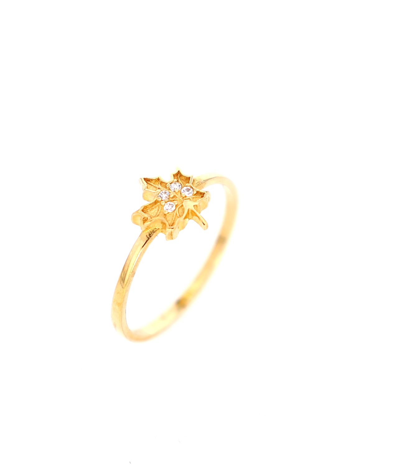 Maple Leaf Ring 10kt YG 1.0gr RN00119