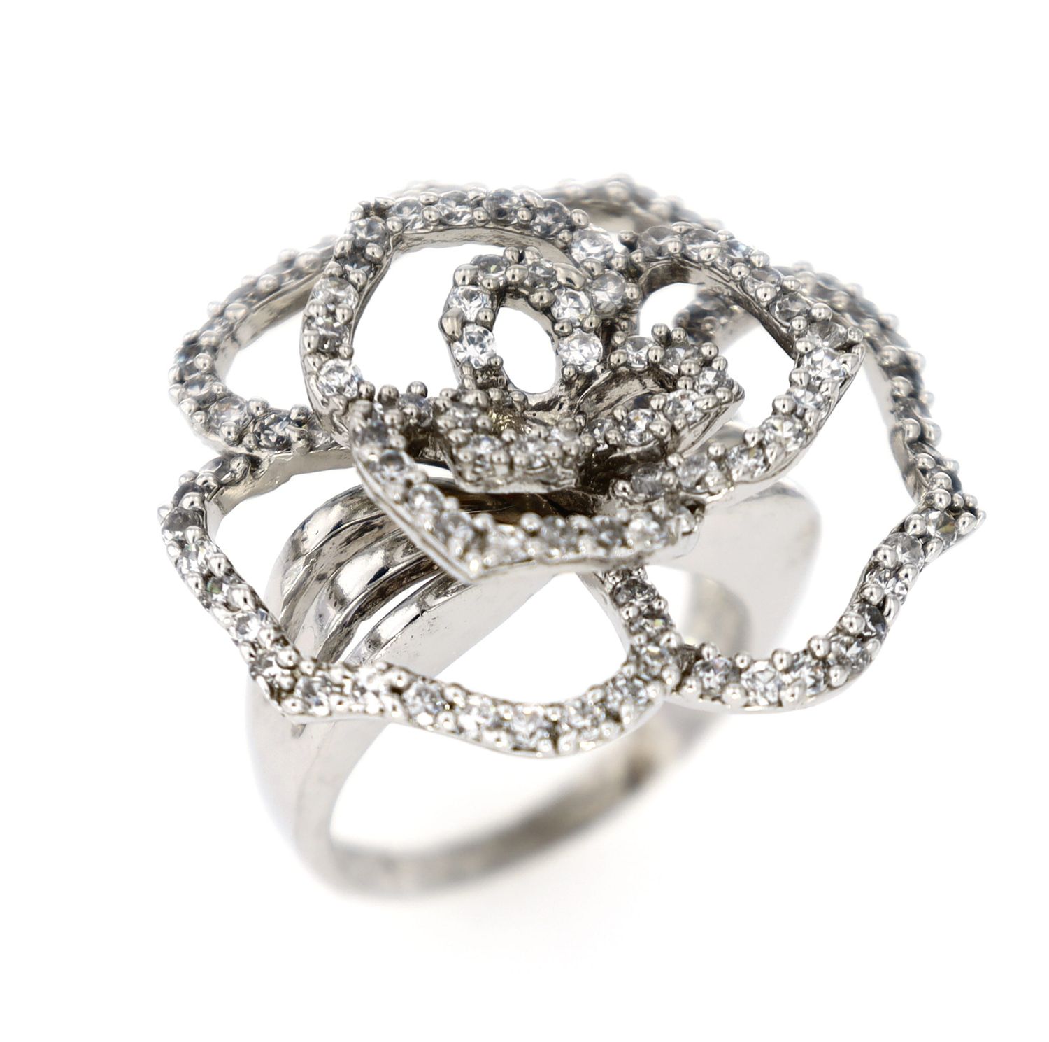 Sterling Silver Flower Ring Size 8 RN00106C