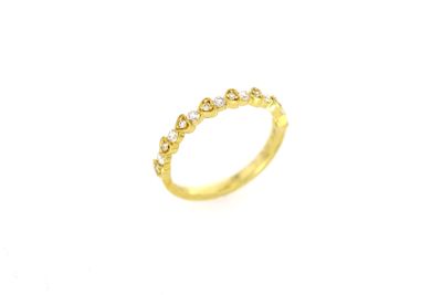 Heart Diamond Ring Stacker 18kt YG 15 RD RN00148