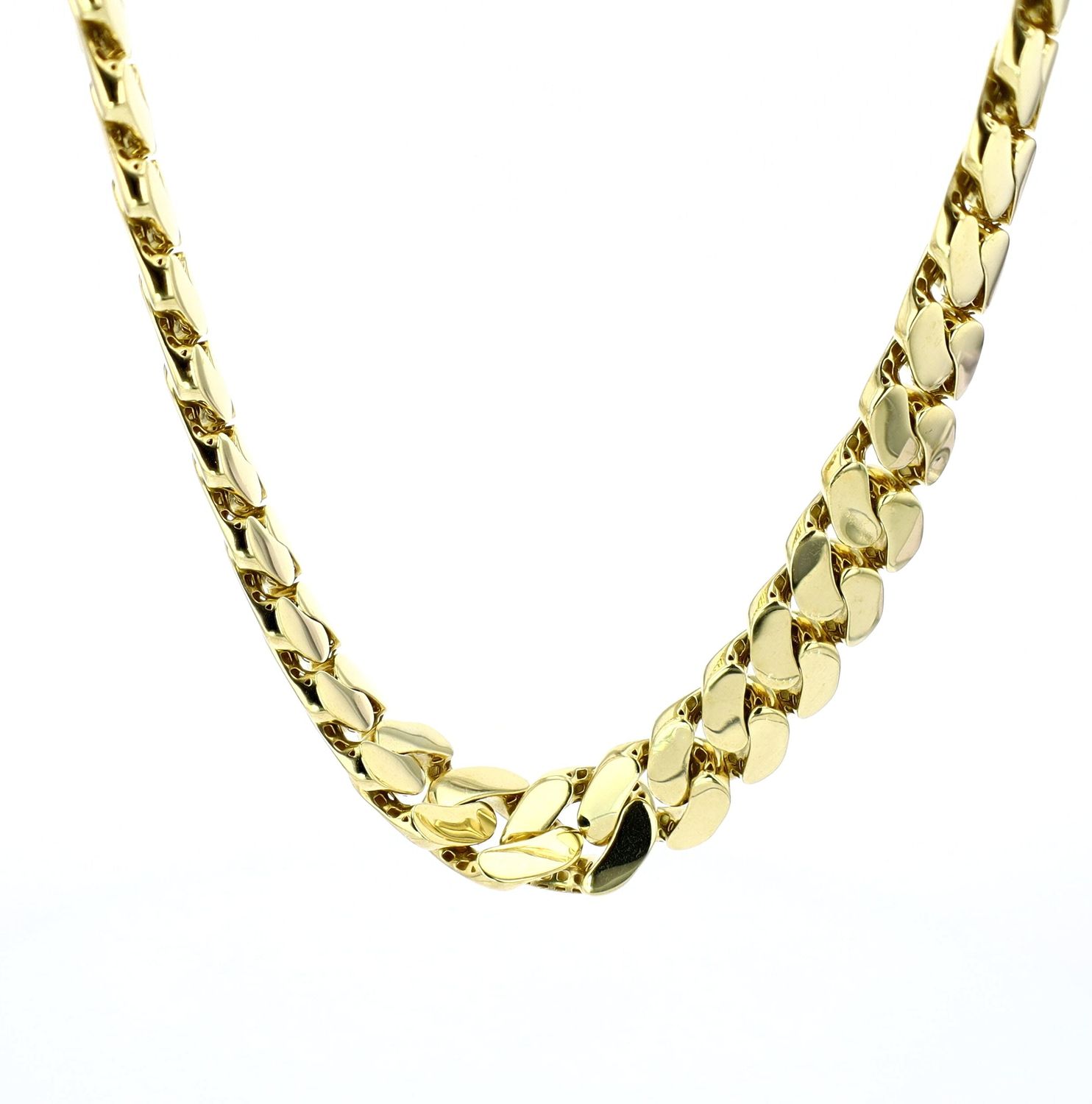 Semi Solid Cuban Link Chain 10kt YG 55.5gr 24&quot; 11.2mm CH000457