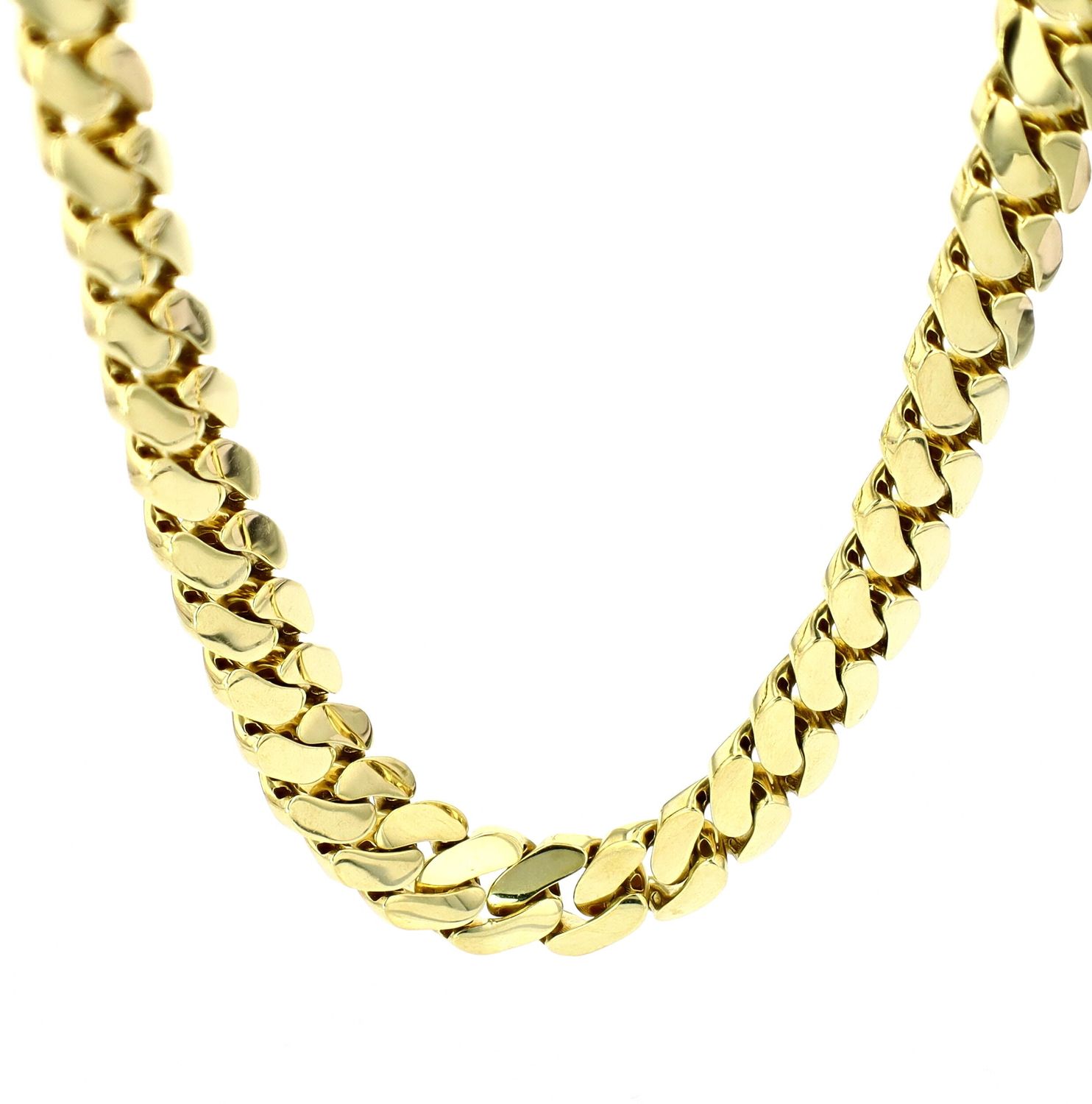 Semi Solid Cuban Link Chain 10kt YG 44.6gr 22&quot; 10mm CH000456