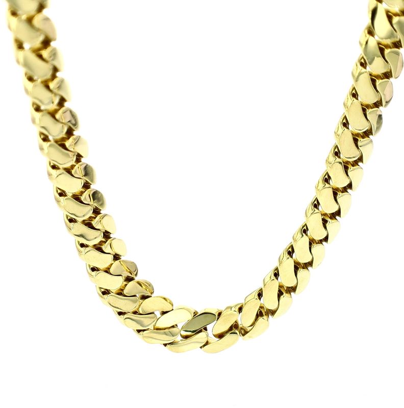 Semi Solid Cuban Link Chain 10kt YG 44.6gr 22&quot; 9.7mm CH000456