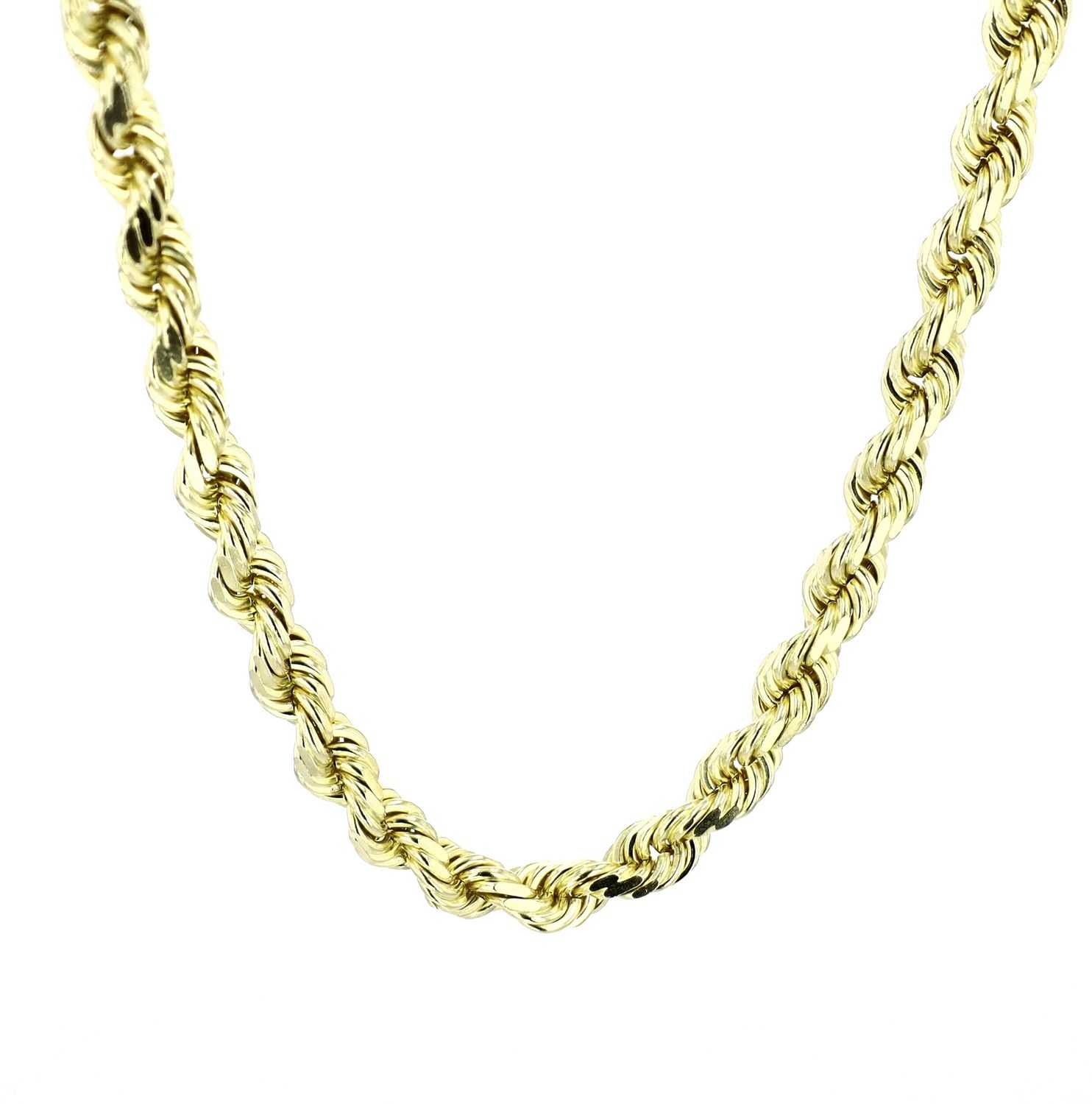 Diamond Cut Rope Chain 14kt YG 88.7gr 24&quot; 7mm CH000445