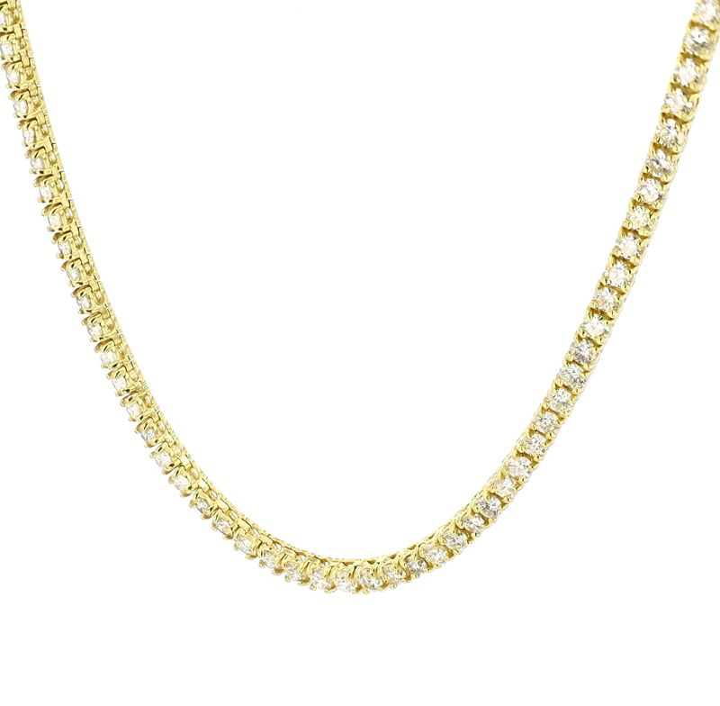 Diamond Tennis Chain 14kt YG 18.7gr 10.00cttw SI-1 HI 20'' 2.40mm  CH000601