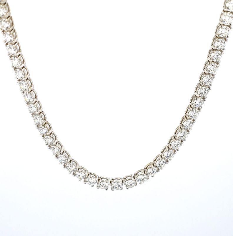 Diamond Cashé Tennis Chain 18kt WG 38.25gr 23&quot; 20pt VVS FG 3EX 27.50cttw 135pc CH000506