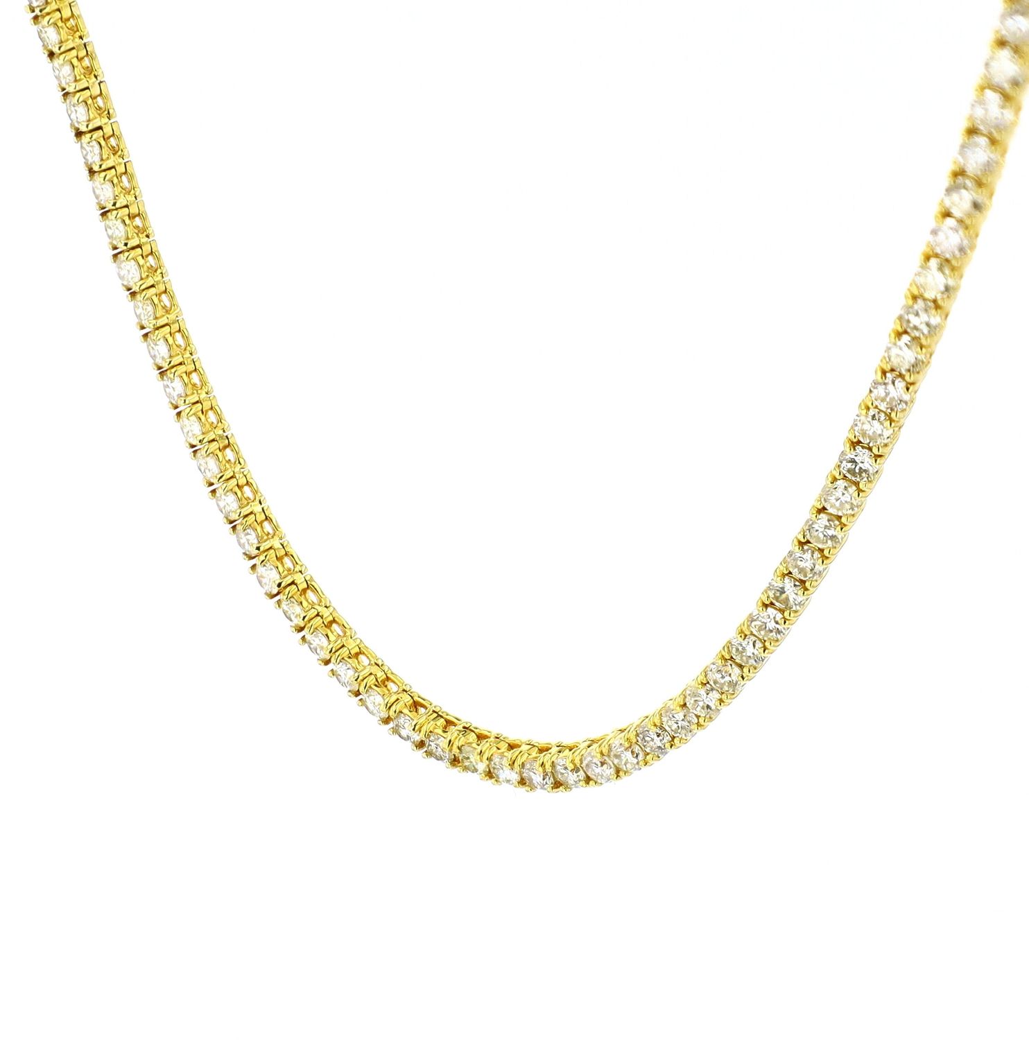 Diamond Tennis Chain 14kt YG 21.0gr 22&quot;  10.45cttw I1-I2 IJK CH001014