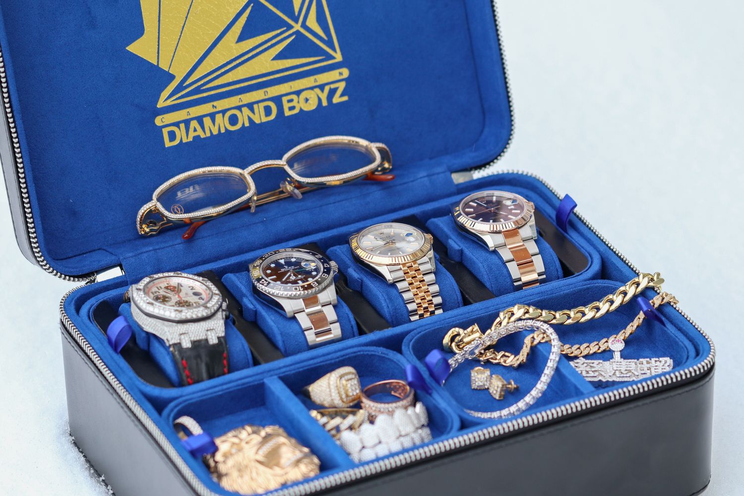 Leather Jewelry Showcase Box - Canadian Diamond Boyz