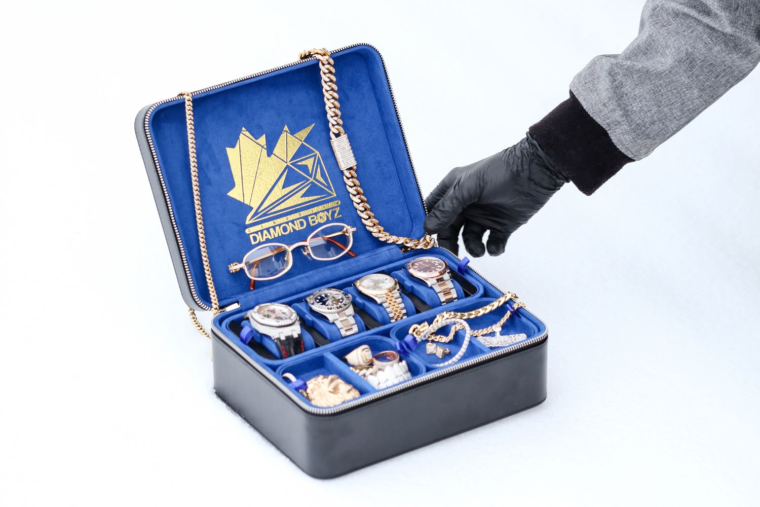 Leather Jewelry Showcase Box - Canadian Diamond Boyz