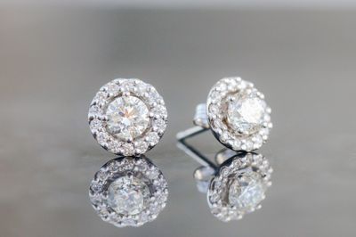 Martini Diamond Studs 14kt WG 1gr SI-FG Natural 0.82cttw ER00180