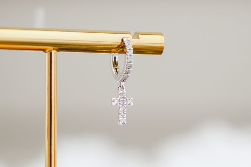 Diamond Cross Earrings 10kt WG 0.33cttw ER00108