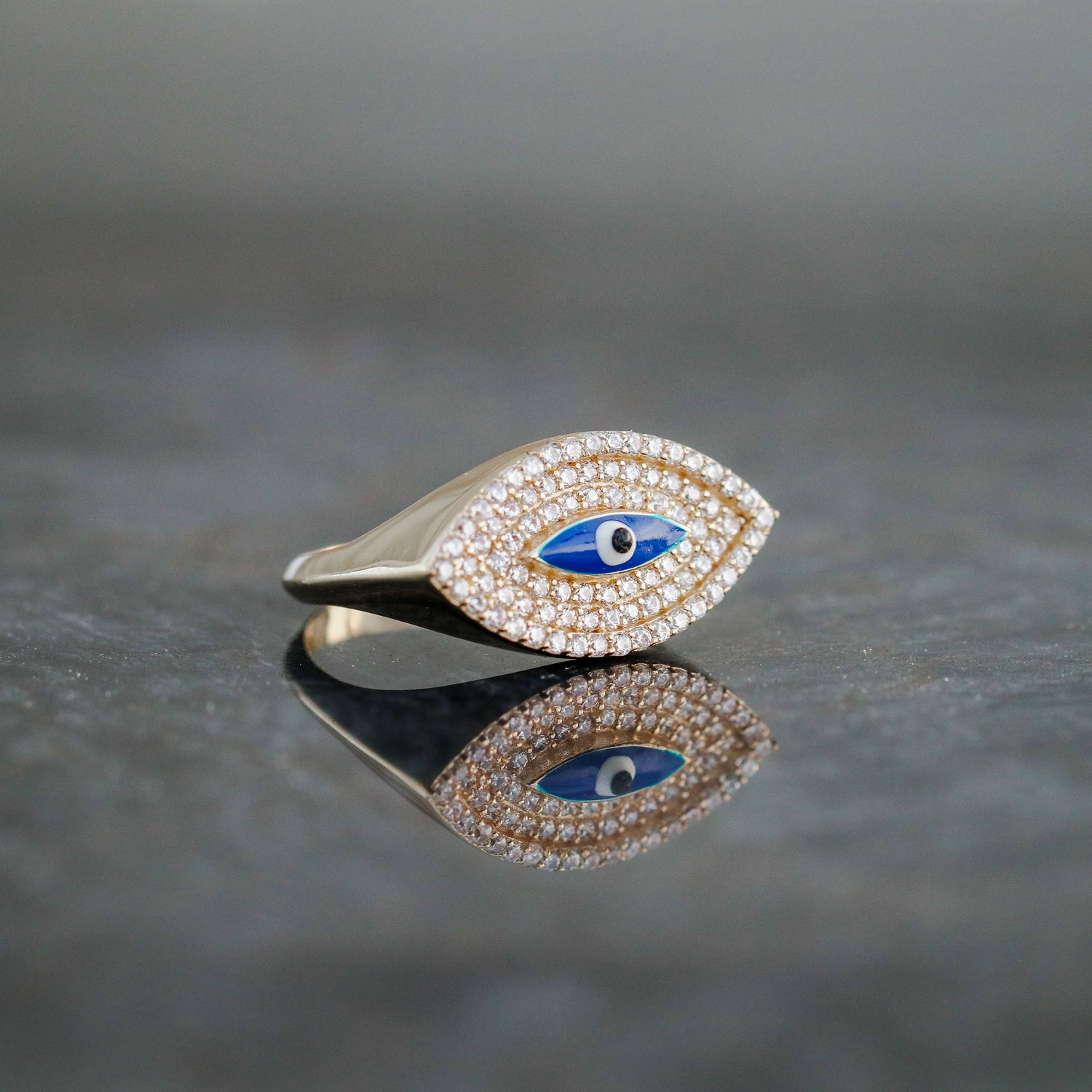 Evil Eye Ring 10kt YG 2.4gr RN00131