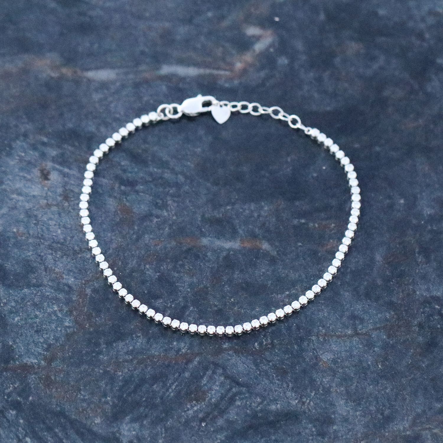 Tennis Bracelet Diamond Natural 18kt Adj WG 2.8gr 7.5&quot; 2.25cttw SI GHI BR000187