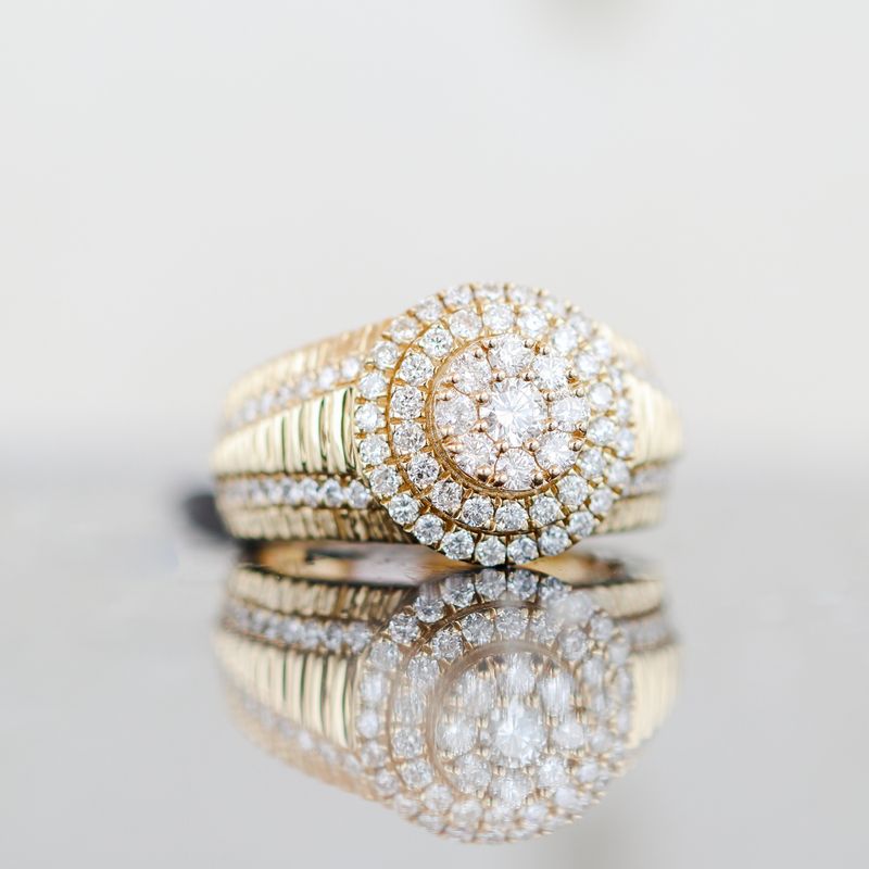 Round Stack Diamond Ring 14kt YG 12.9gr Size 10 2.12cttw SI/I GHI  RN000280