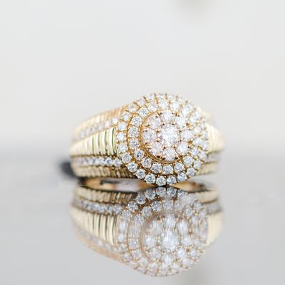 Round Stack Diamond Ring 14kt YG 12.9gr Size 10 2.12cttw SI/I GHI  RN000280