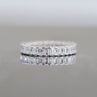 Emerald Cut Eternity Ring 14kt WG 2.3gr Size 6 2.65cttw SI/I-GHI RN000300