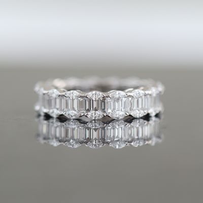 Baguette and Marquise Diamond Eternity Ring 18kt WG 4.62gr 2.62cttw Si-GHI RN000377