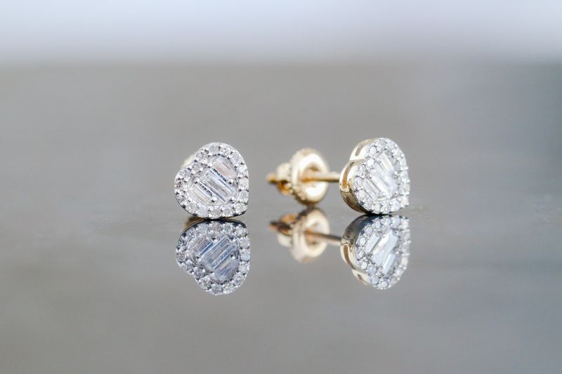 Diamond Heart Earrings 10kt YG 0.27cttw ER00106