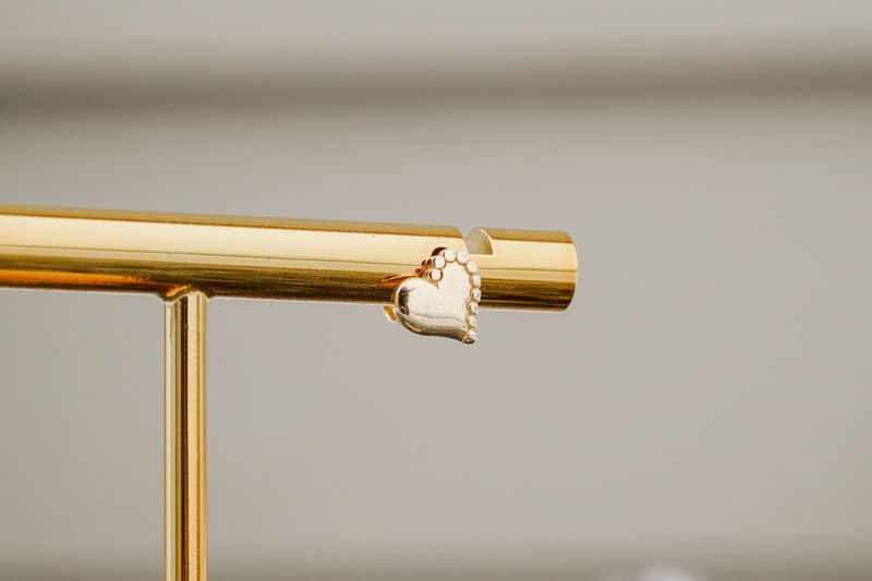 Heart Studs 14kt YG CZ 1.2gr ER00165