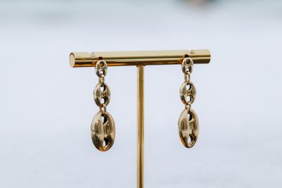 Puff Dangle Earrings 10kt YG 3.3gr ER00361