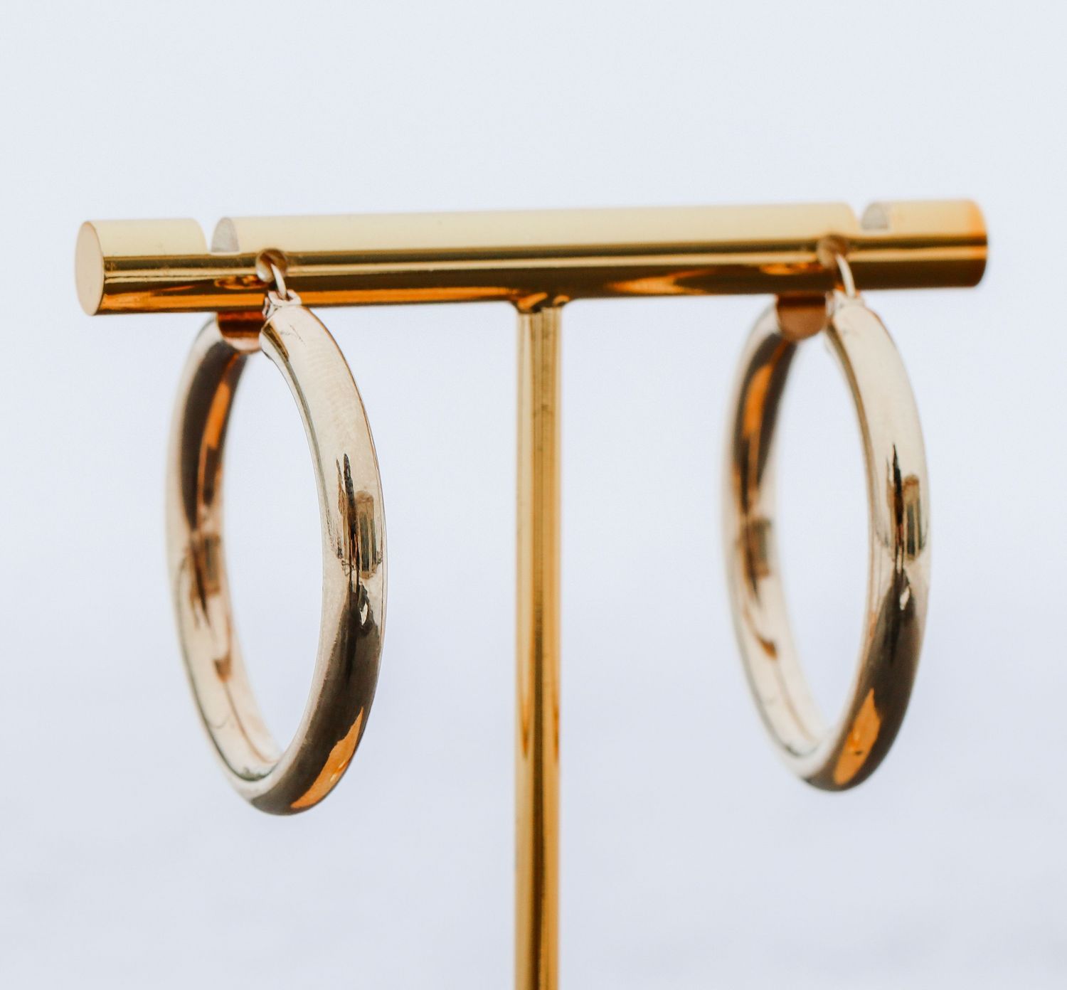 Tube Hoop Earrings 10kt YG 3.3gr 1&quot; 4mm  ER00466