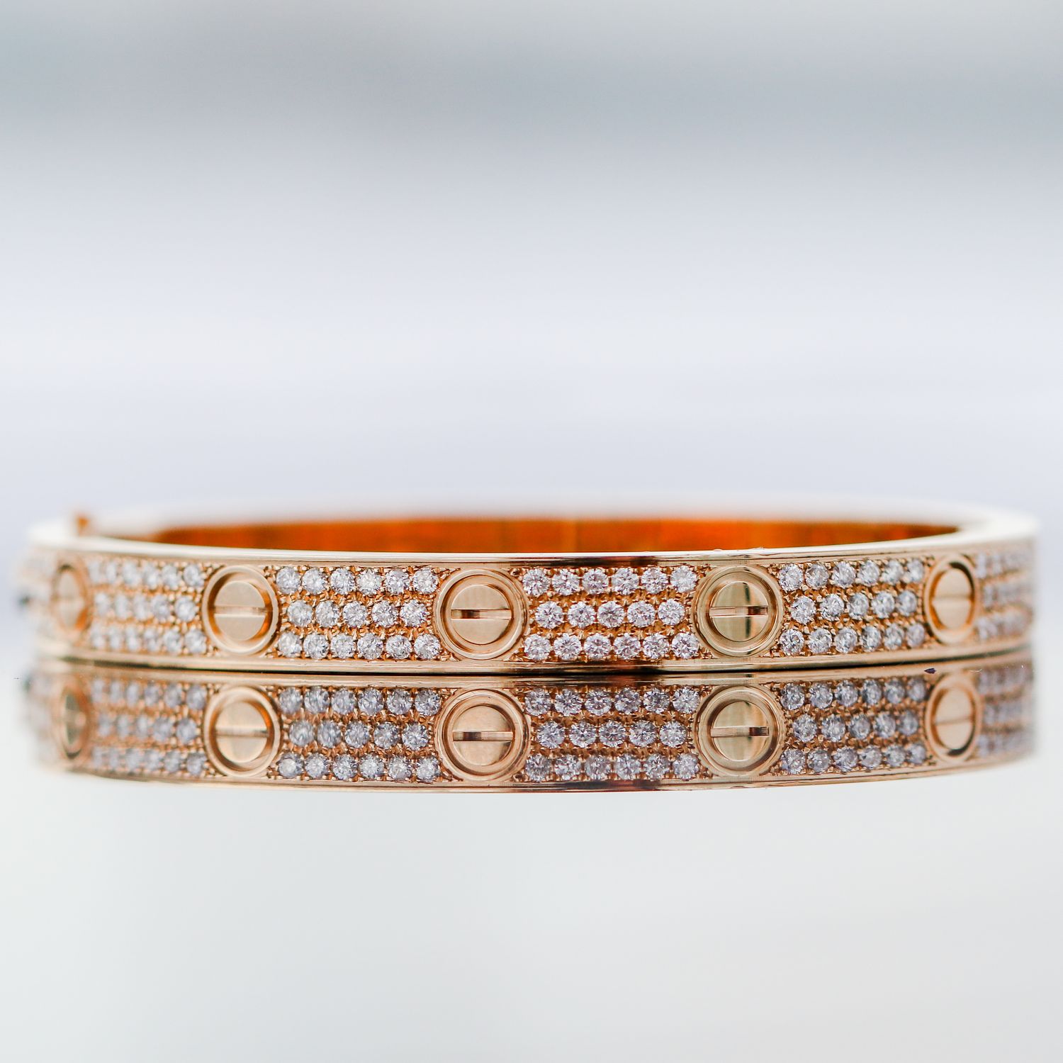 Cartier Love Style Bracelet Pave Diamond 18KT Size 16 BR000306