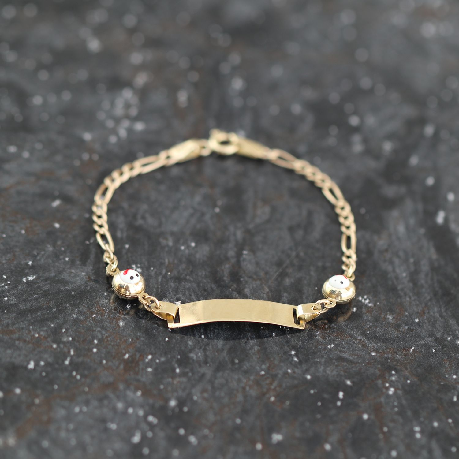Smiley Face ID Bracelet 10kt YG 1.7gr  5.5&quot; BR000255