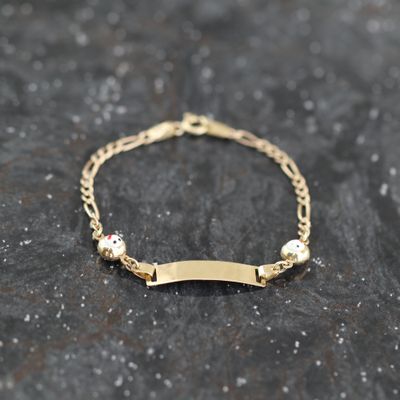 Smiley Face ID Bracelet 10kt YG 1.7gr  5.5&quot; BR000255