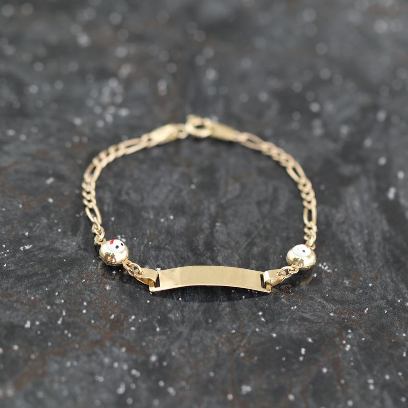 Smiley Face ID Bracelet 10kt YG 1.7gr  5.5&quot; BR000255