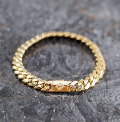 Canadian Diamond Boyz Miami Cuban Link Bracelet 10kt YG 31.03gr  8mm 7 1/4 inch CH000510