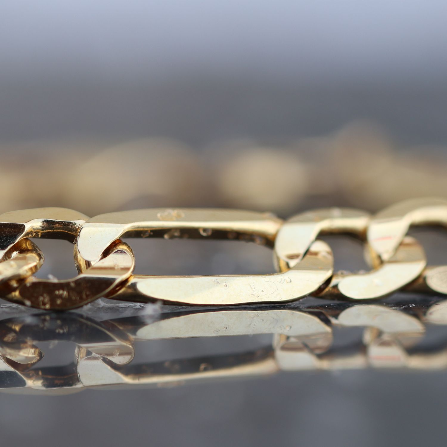 Figaro Bracelet 14kt YG 20.7gr  8&quot; BR000346