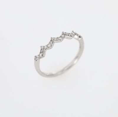 Staggered Diamond Ring Stacker 18kt WG 21 RD RN00152