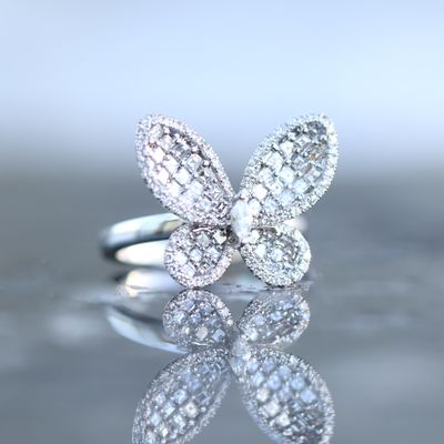 FNYC Diamond Butterfly Ring 18kt WG 5.1gr 1.21cttw RN00159