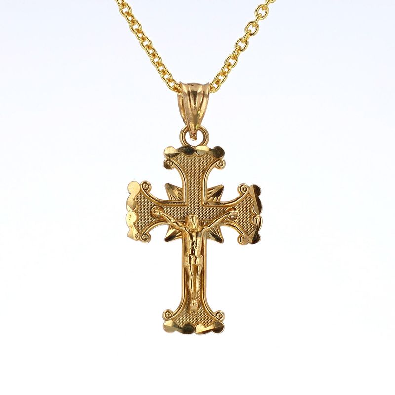 Crucifix Cross Pendant 10kt YG 1.7gr PN000976