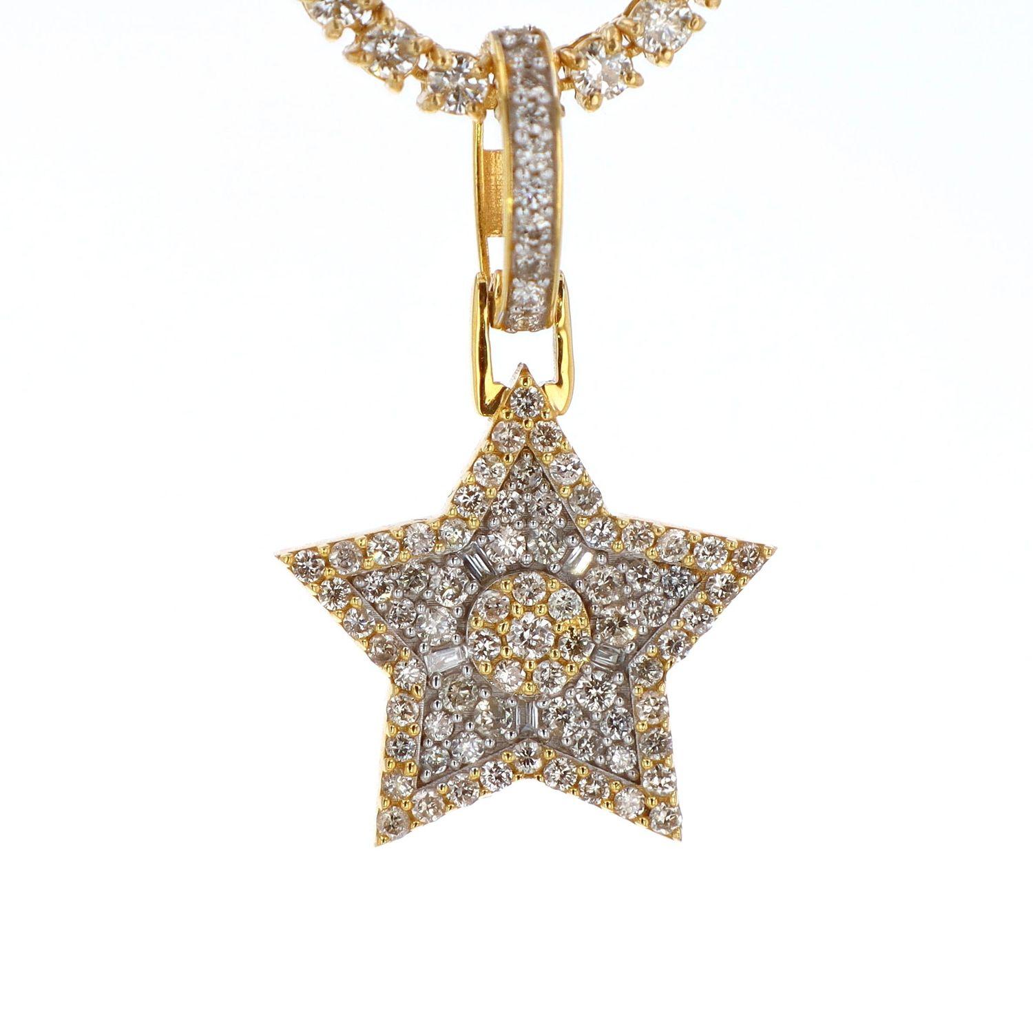 Star Diamond Pendant 10kt YG 2.8gr NAT 0.75cttw Si-I GHI PN000939