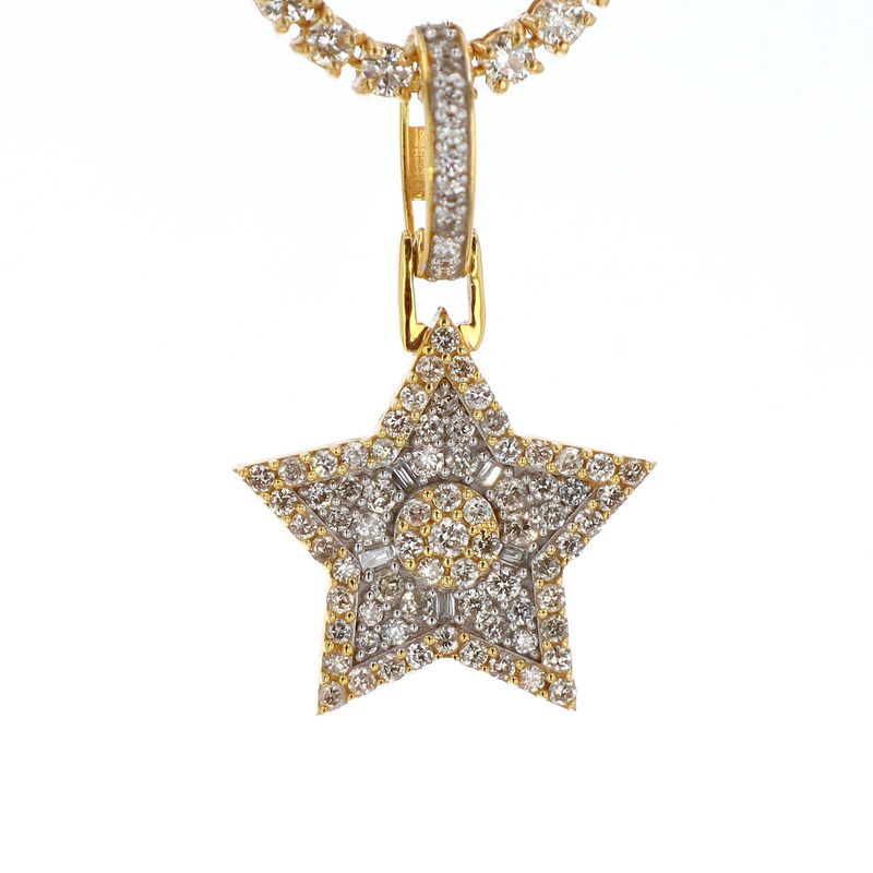 Star Diamond Pendant 10kt YG 2.8gr NAT 0.75cttw Si-I GHI PN000939