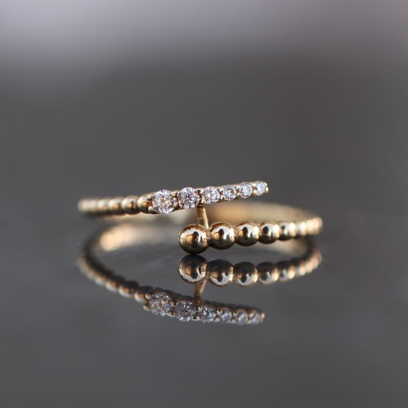 Cz Bubble Ring 10kt YG 1.2gr RN00111