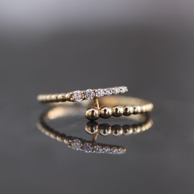 Cz Bubble Ring 10kt YG 1.2gr RN00111